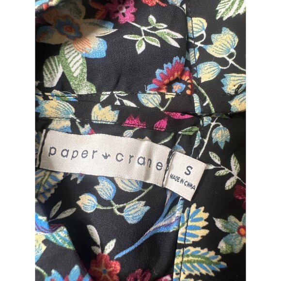 Paper Crane Womens Small Floral Sleeveless Lined Halter Dress Elastic Waist - Picture 8 of 9